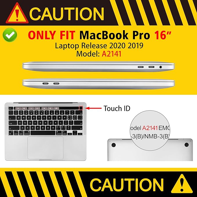MacBook Pro 16 inch A2141 Case 2019 2020, Plastic Hard Shell Cover - Image 2