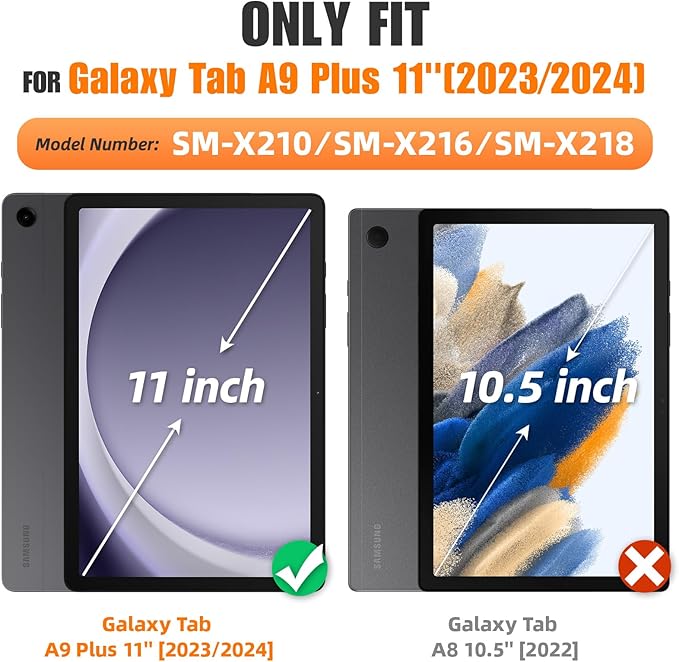 SEYMAC stock Case for Samsung Galaxy Tab A9+ Plus 11'', Full-Body Drop - Image 8