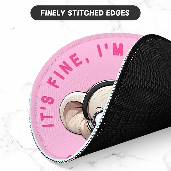 ITNRSIIET Round Mouse Pad with Stitched Edge Premium-Textured Waterproof - Image 4