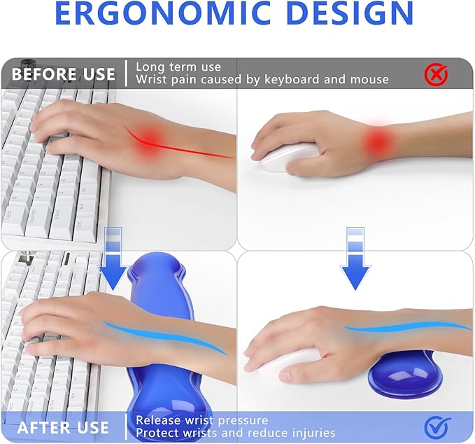 Gel Keyboard and Mouse Wrist Rest, Cute Wrist Support and Arm Support Keyboard - Image 2