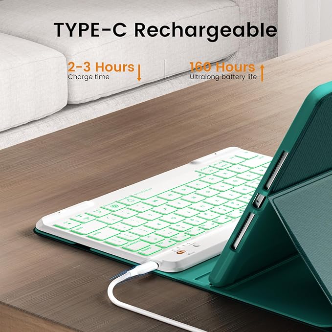 OYEEICE Keyboard Case for iPad Pro 12.9 inch & New Air 13 inch M2, 7 Color - Image 5