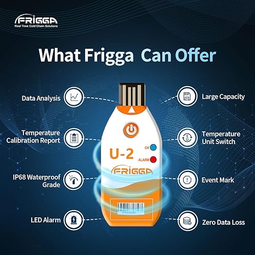 Frigga 50 Pack USB Temperature Data Logger Single Use Temperature Recorder 100 - Image 7