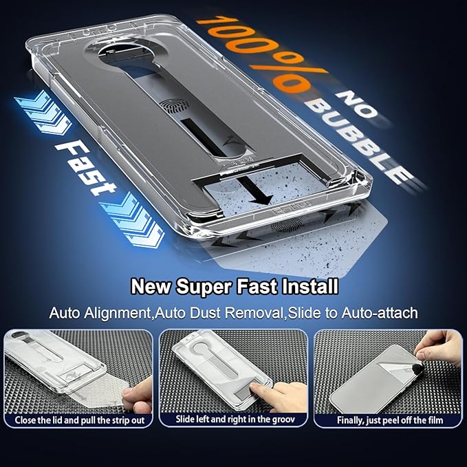 OneFish Screen Protector for iPhone 16 Plus, Airbag Edge Protection, 9H Glass - Image 2