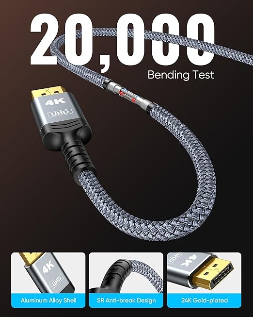 Highwings 4K DisplayPort to HDMI, 3.3ft Uni-Directional DP to HDMI 1.4 Cable - Image 6