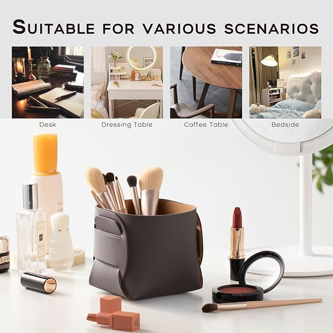HOMIEAZICOZI 2-Pack Cork Leather Desk Accessories Storage - Image 5