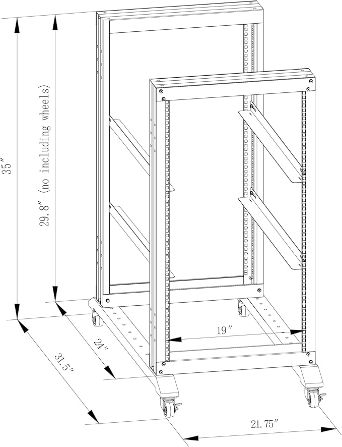 15U Server Rack/4-Post 19in Network Rack/Open Frame Rack - Image 3