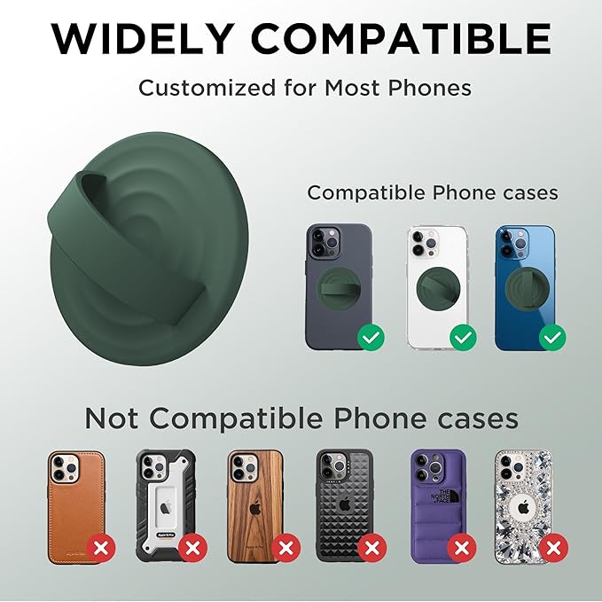 Magnetic Phone Ring Grip Holder, Silicone Finger Loop Grip, Compatible - Image 7