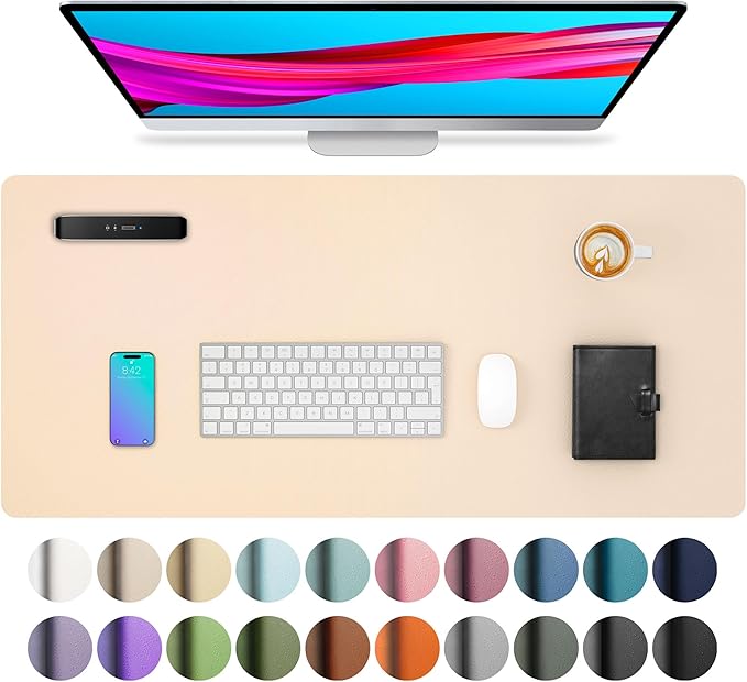 Aothia Large PU Leather Desk Pad Protector – Non-Slip Mouse Pad & Writing Mat by Aothia