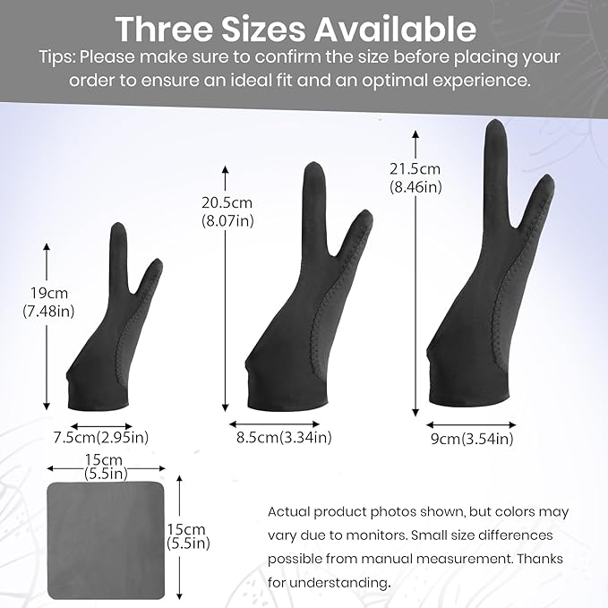 Digital Drawing Glove: 3-Layer Palm Rejection, Two-Finger Artist Glove - Image 8