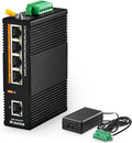 MokerLink 5 Port PoE Industrial DIN-Rail Network Switch, 60W IEEE802.3af/at PoE by MokerLink