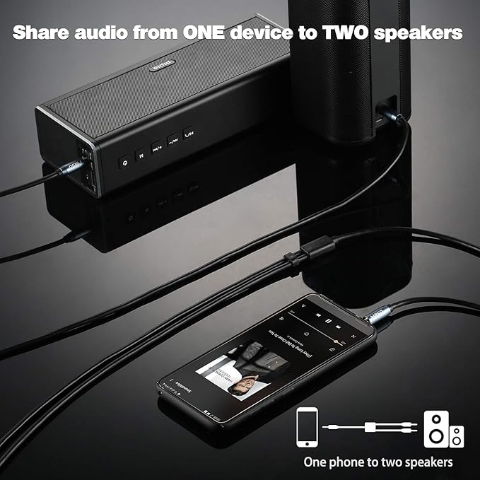 MillSO Audio Splitter, Female to 2 Male 3.5mm TRS Audio Splitter, 8 Feet - Image 5