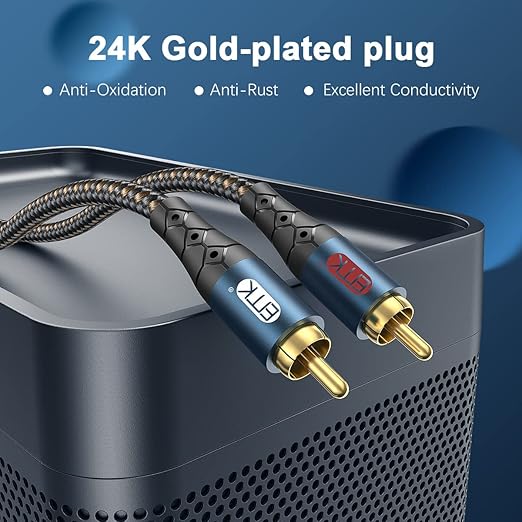 RCA Cable Subwoofer Cable 2RCA Male to 2RCA Male Stereo Audio Cable RCA - Image 4