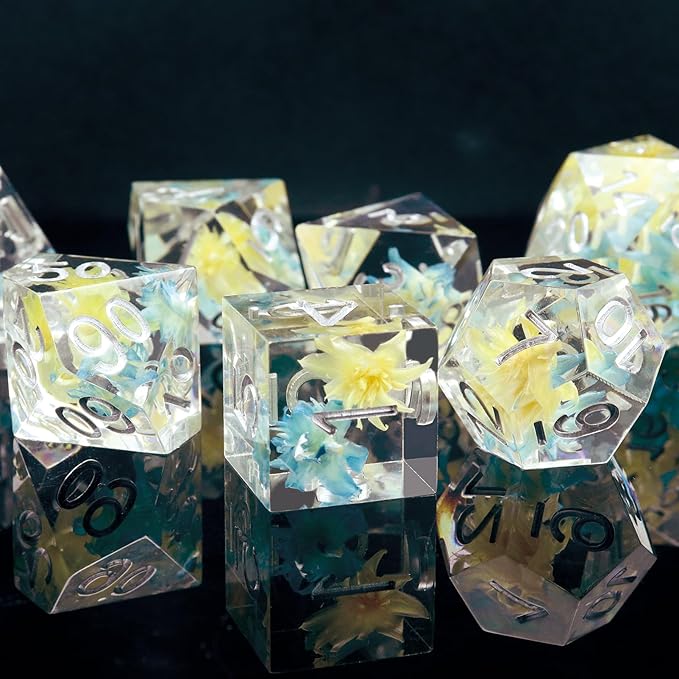 Haxtec Flower DND Dice Set Sharp Edge Dice - Image 6