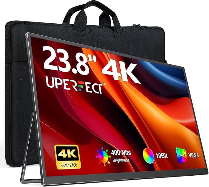 UPERFECT Portable Monitor 4K 23.8" | 400 Nits 24" Large Monitor | 3840 * 2160 by UPERFECT
