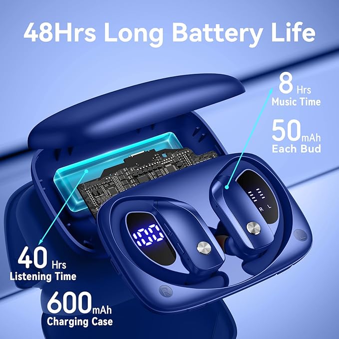 bmani Wireless Earbuds Bluetooth Headphones 48hrs Play Back Sport Earphones - Image 3