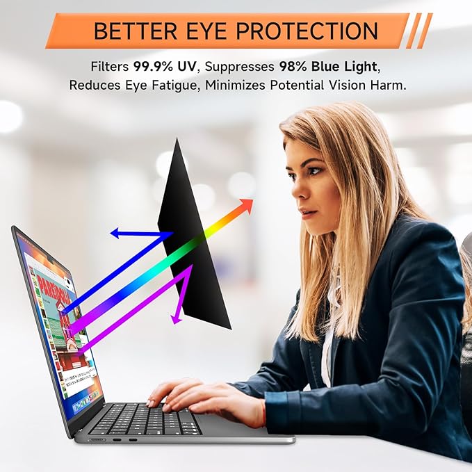 Privacy Screen for MacBook Air 15 Inch, Matte Anti Glare Blue Light Filter - Image 4