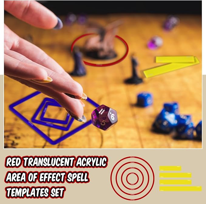 Sintuff 15 Pcs Spell AOE Damage Template Translucent Acrylic Area of Effect - Image 7