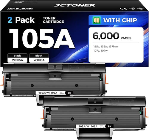 105A Black Toner Cartridge Combo Set 2-Pack by JCTONER