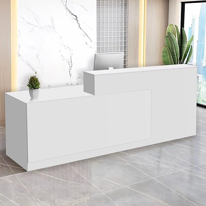 Reception Desk with Counter Modern Checkout Counter with Lockable Drawer by Unknown