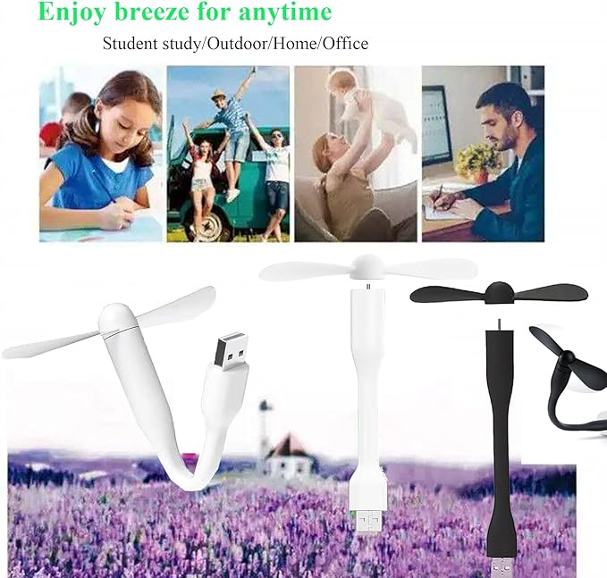 Mini USB Fan, Portable Pocket Fan USB-A Powered Little Cooler, Quiet Operation - Image 7