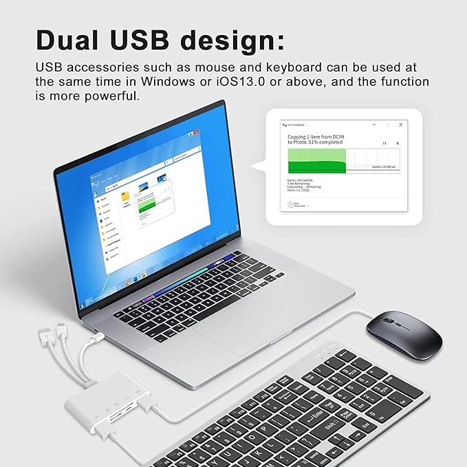 5-in-1 iPhone Memory Card Reader, USB OTG Adapter & SD/TF Card Camera Viewer - Image 7