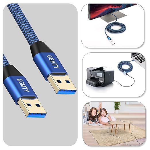 USB to USB Cable 1.5FT, Durable Braidedfor USB 3.0 Male to Male Type A to Type - Image 5