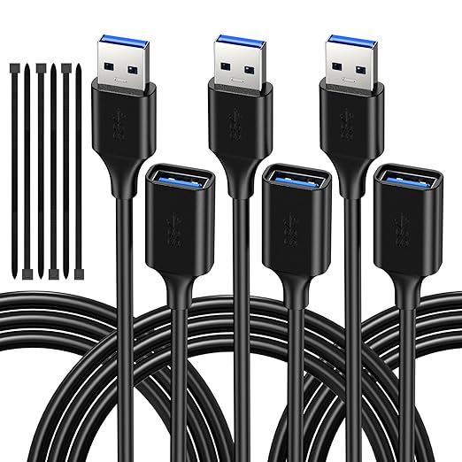 USB Extender Cord 10FT, USB 3.0 Extension Cable, USB A Male to Female, by ECJTU-US