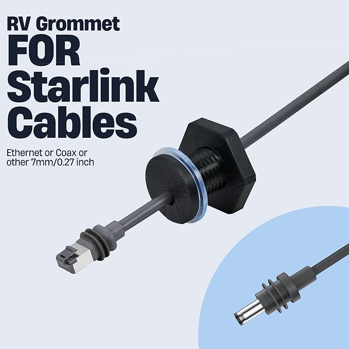 2Pcs RV Cable Passthrough for Starlink mini, RV Cable Grommet Compatible - Image 2