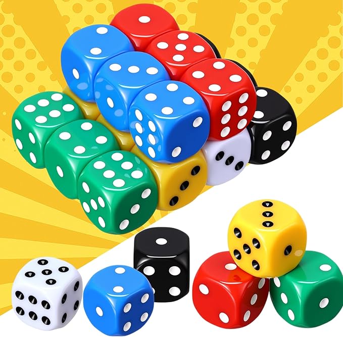 18 Pcs Casino Theme Party Dice Large Opaque Jumbo Acrylic D6 Dice - Image 6