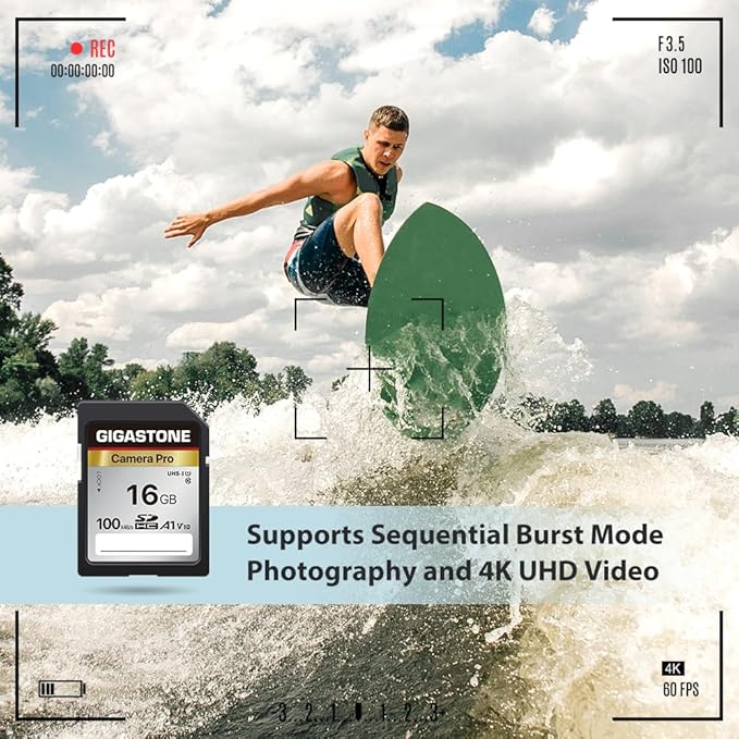 GIGASTONE 16GB 5-Pack SD Card, Camera Pro, A1 V10 SDHC Memory Card Compatible - Image 5