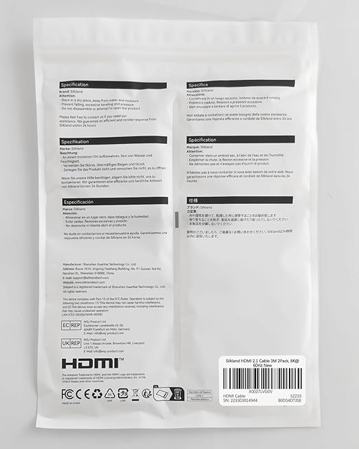 Silkland 10K 8K HDMI 2.1 Cable 2-Pack 10FT, Certified Ultra High Speed HDMI® - Image 9