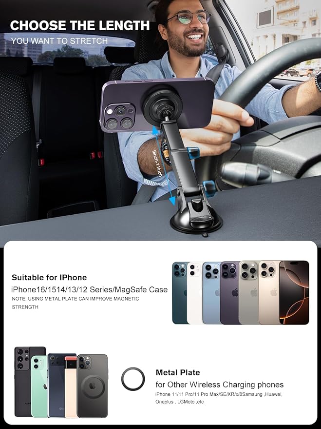 for Magnetic Magsafe Car Mount Charger, Wireless Car Charger - Image 2