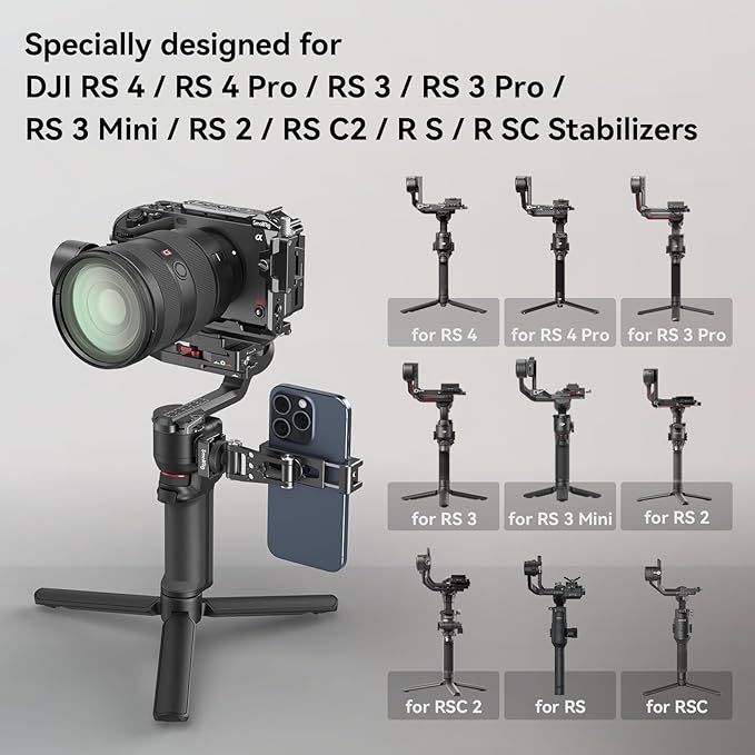 SMALLRIG Universal Phone Tripod Mount, Metal Cell Phone Mount - Image 2
