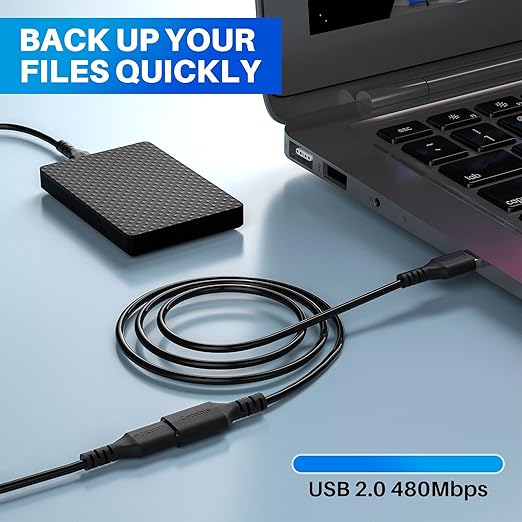 3 Pack USB Extension Cable 8 FT, USB 2.0 Type A Male to Female Extender Cord - Image 5