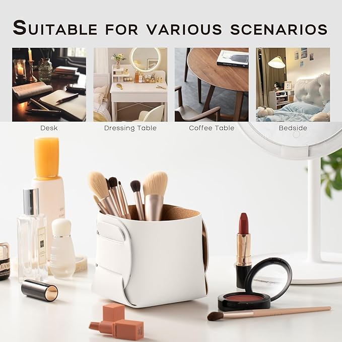 HOMIEAZICOZI 2-Pack Cork Leather Desk Accessories Storage - Image 5