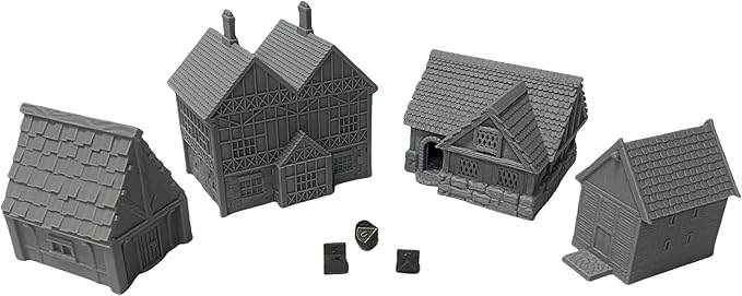 Tabletop Miniature Little Town Building Terrains Compatible - 18mm Scale by HAUTICO