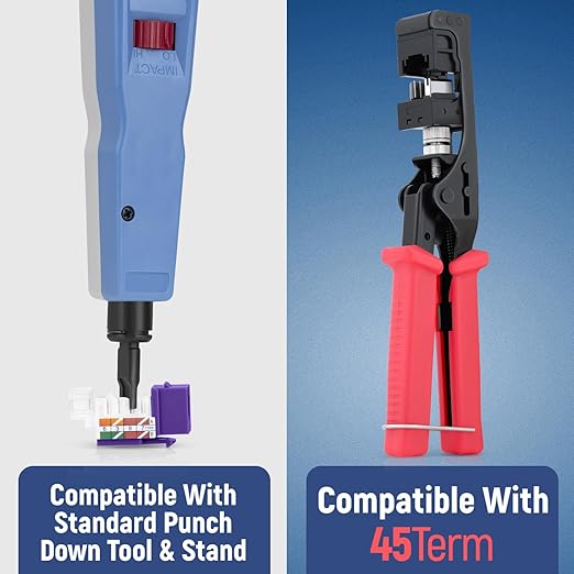 Everest 45° Angled RJ45 Cat6A Keystone Jacks 10-Pack in Purple - Image 5