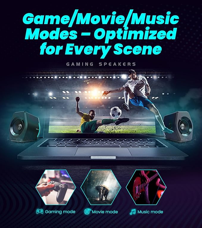 Edifier Hecate RGB Gaming Speakers, 32W Peak Power, Game/Movie/Music Modes - Image 4