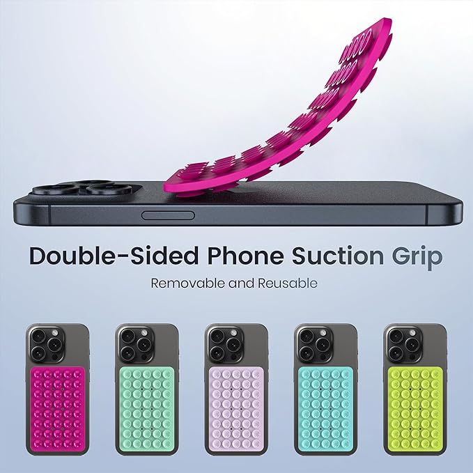 2PACK Silicone Double Sided Suction Phone Case Mount, Detachable Hands Free & - Image 6