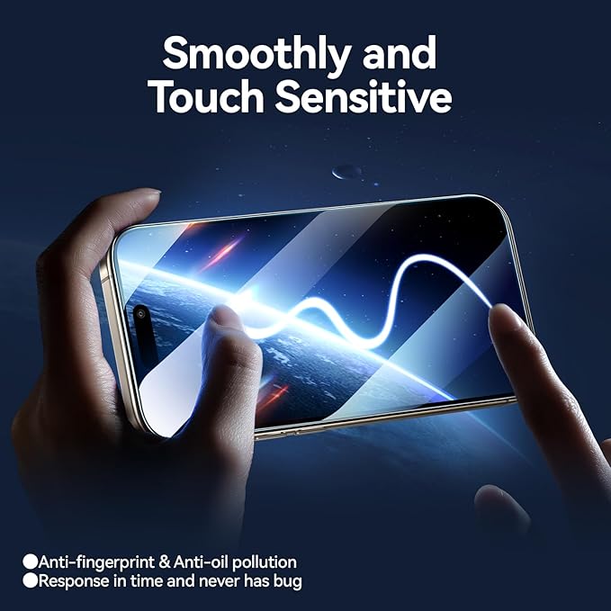 SMARTDEVIL 2+2Pack for iPhone 15 Pro Privacy Screen Protector - Image 7