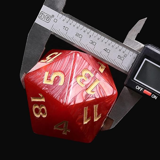 20 Sided DND Dice, D20 Giant Polyhedral Dice, 55mm Titan Large Pearl Color D20 - Image 3