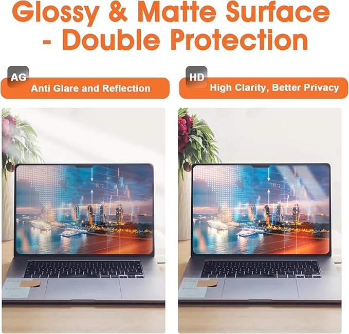 Magnetic Laptop Privacy Screen 14 Inch 16:10 Display- Removable Anti-Glare Blue - Image 4