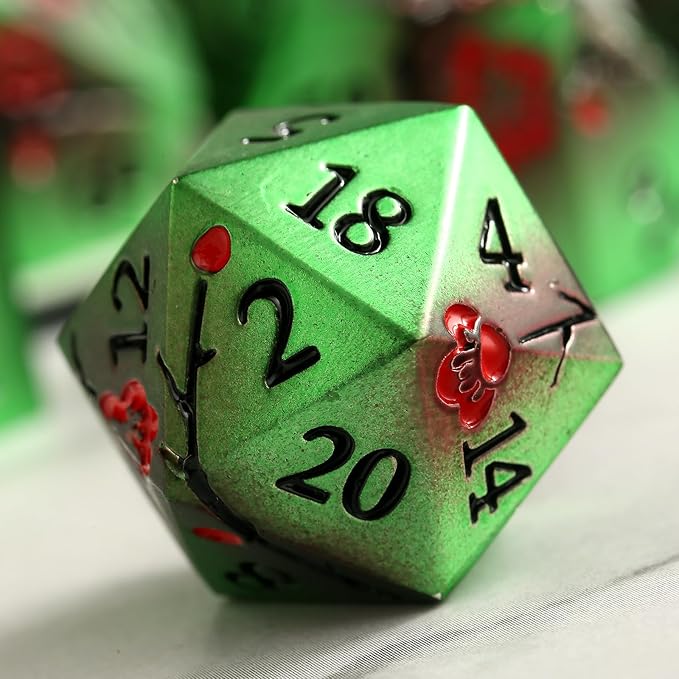 Metal Dice Set D&D, DNDND 7 PCS Metallic Flowers DND Dice - Image 3