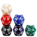Handan 6 Pieces D20 Polyhedral Dice, 20 Sided DND Dice, 22mm Large Pearl Mixed by Handan