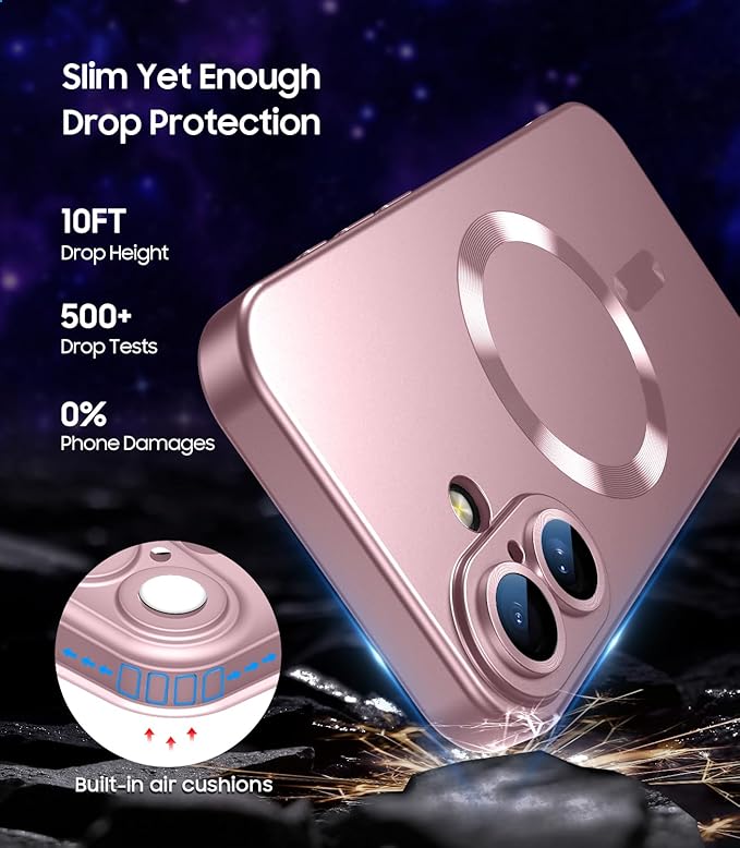 Magnetic for iPhone 16 Case Slim Soft Silicone Bumper Shockproof Metallic - Image 5