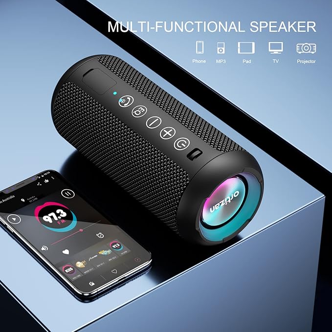 Ortizan Portable Bluetooth Speaker: IPX7 Waterproof, 24W Loud Sound, Deep Bass - Image 4