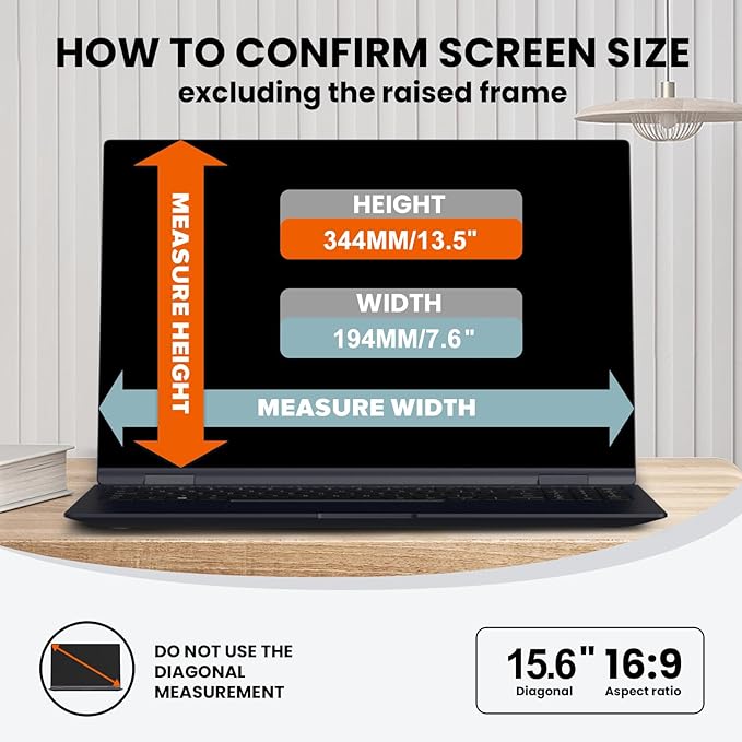 HD Laptop Privacy Screen 15.6 inch, Upgraded Laptop Privacy Screen - Image 4