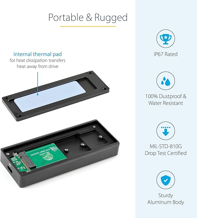 StarTech.com USB-C 10Gbps M.2 NVMe PCIe SSD Enclosure - Image 4