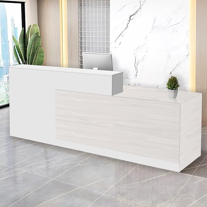 Reception Desk with Counter Modern Checkout Counter with Lockable Drawer by Unknown