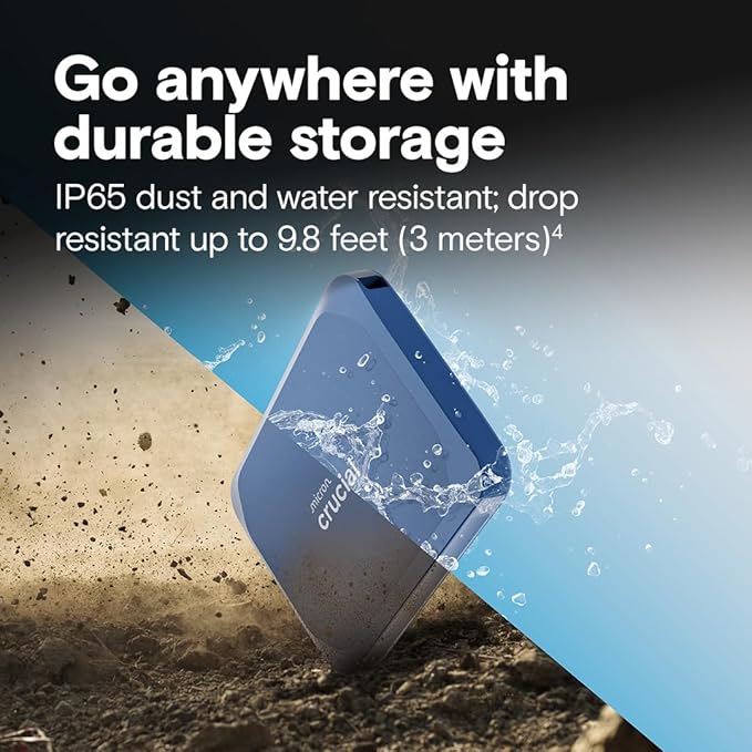 Crucial X10 2TB Portable SSD, USB 3.2 USB-C, External Solid State Drive - Image 4